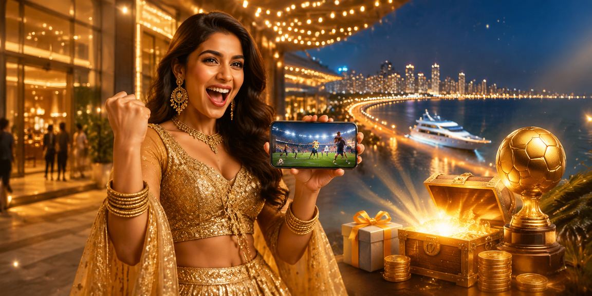 Person betting on football using mobile app in India